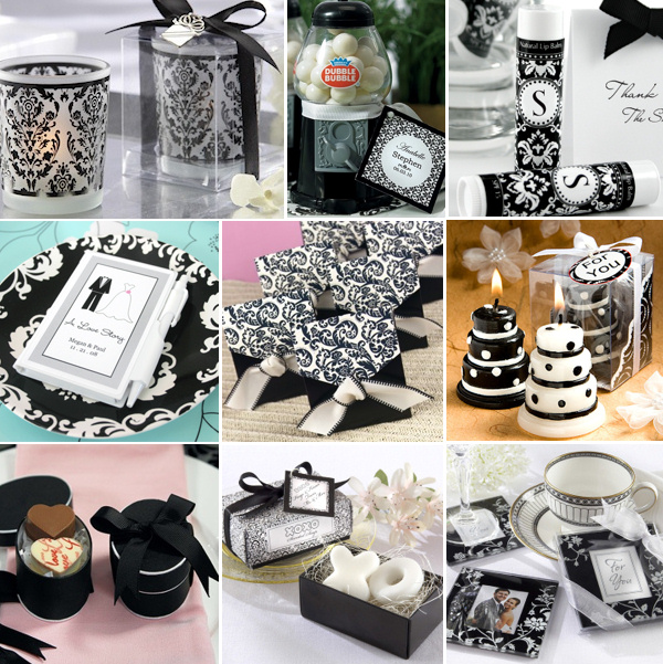 Black and white wedding favors 