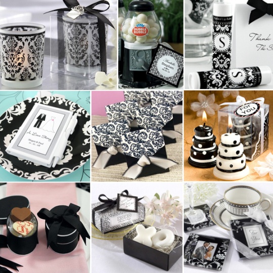 black and white wedding theme flowers. Black and white wedding favors